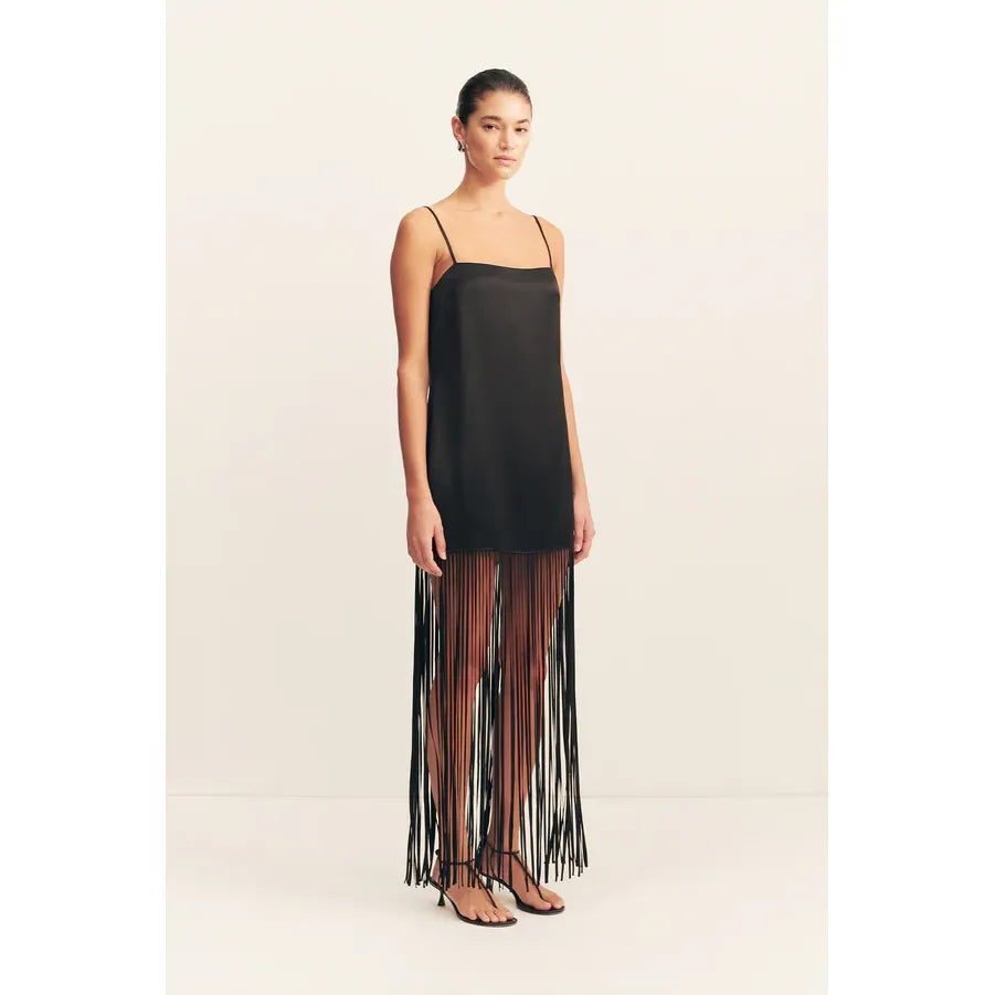 Moraya Square neck Fringe dress