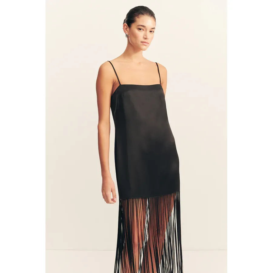 Moraya Square neck Fringe dress
