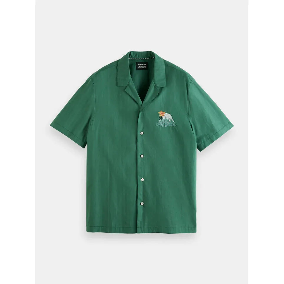 Short Sleeve Embroided Camp Shirt