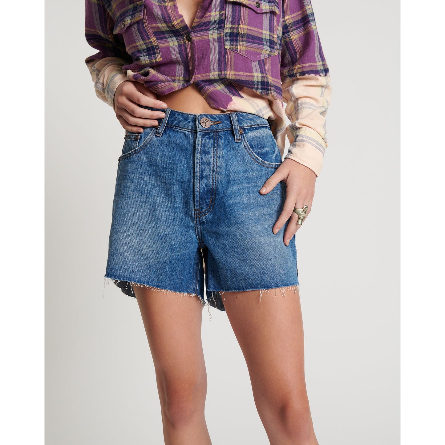 Bay Blue Legend High Waist Mom Fit Short