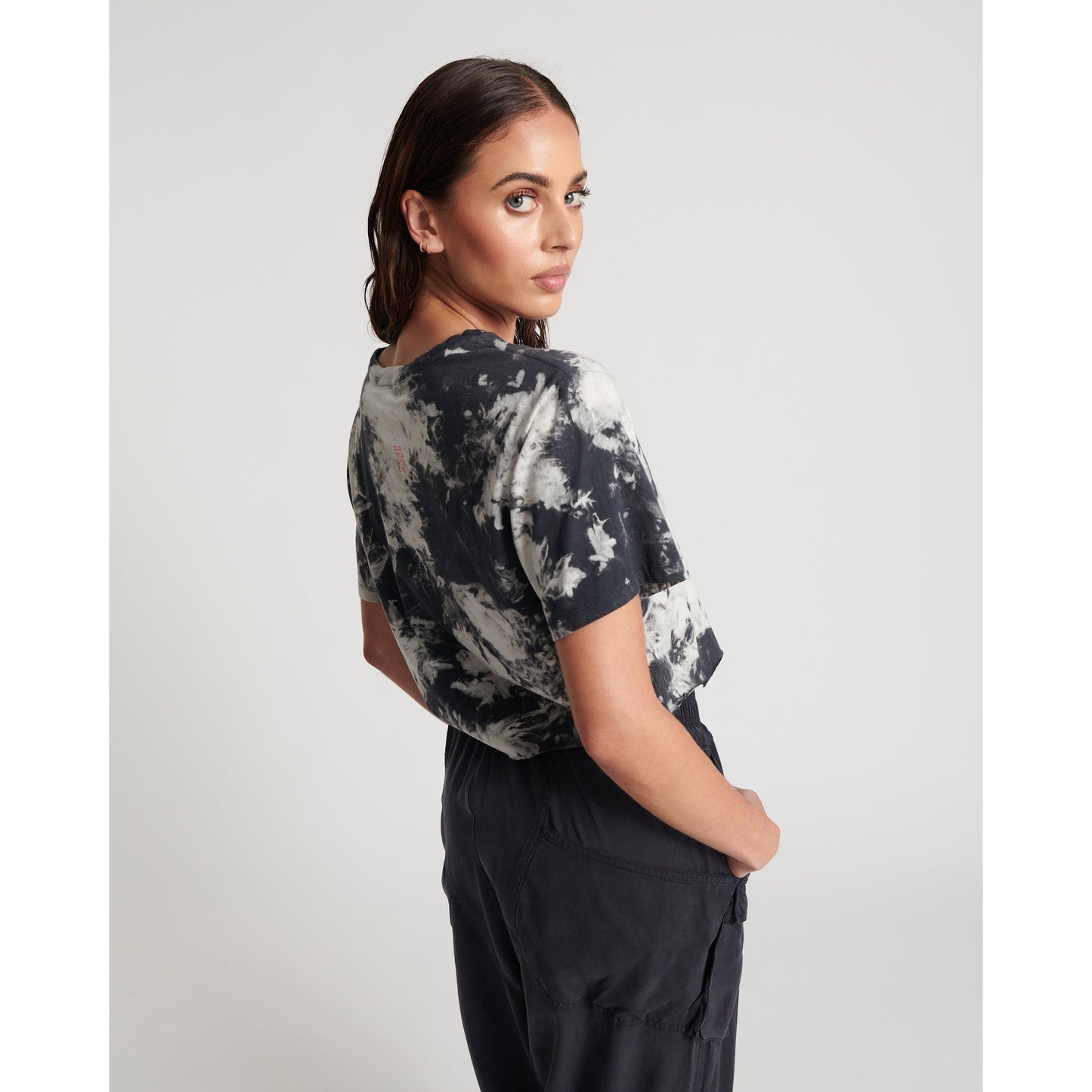 Tie Dye Organic Cropped Crew Tee
