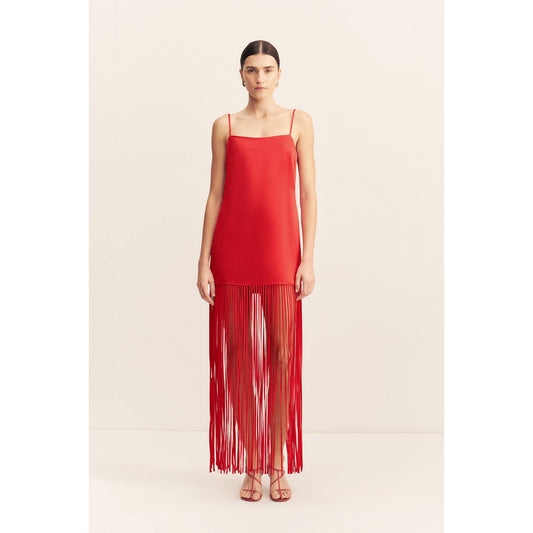 Moraya Square neck Fringe Maxi dress
