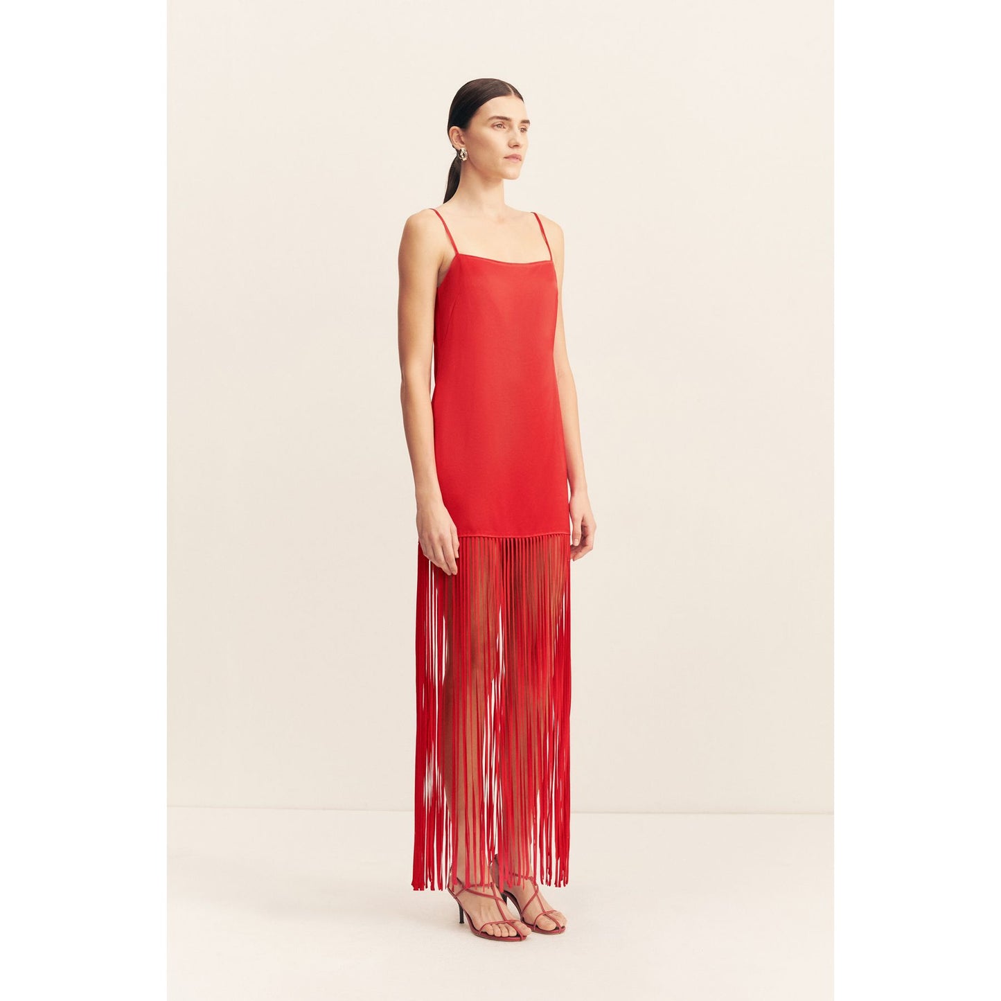 Moraya Square neck Fringe Maxi dress