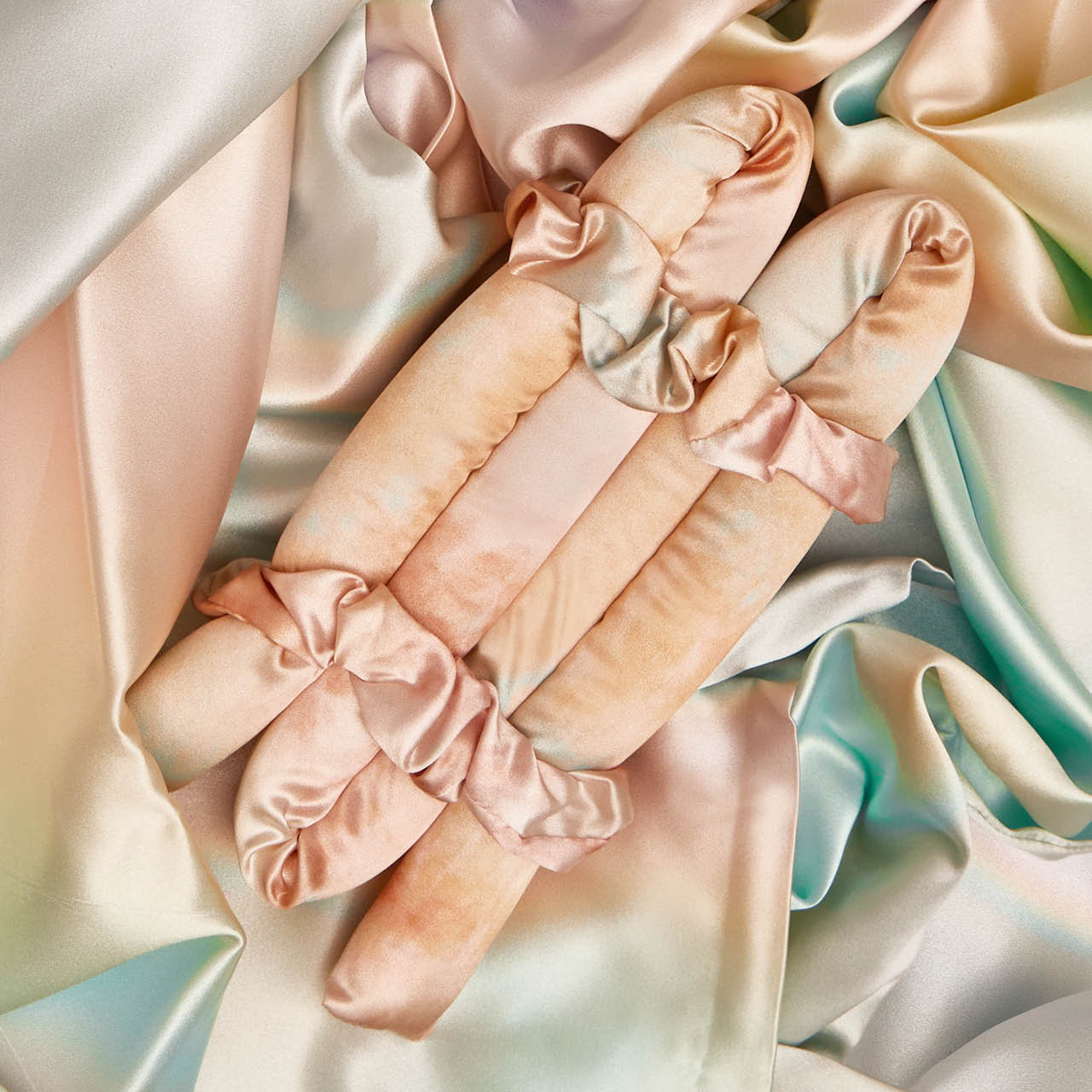 Satin Heatless Curling Set - Sunset tie dye