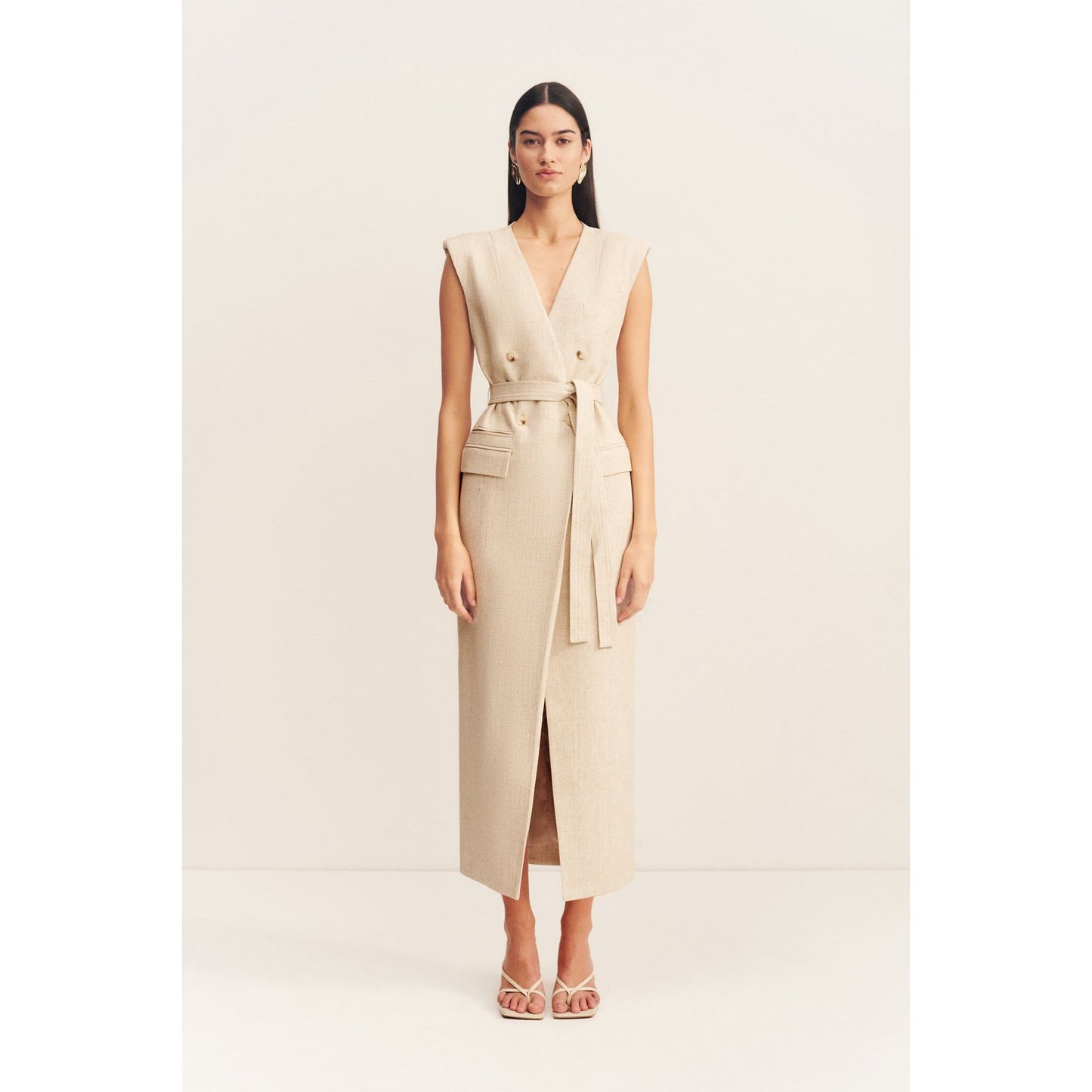 Newman Sleeveless Blazer Midi Dress