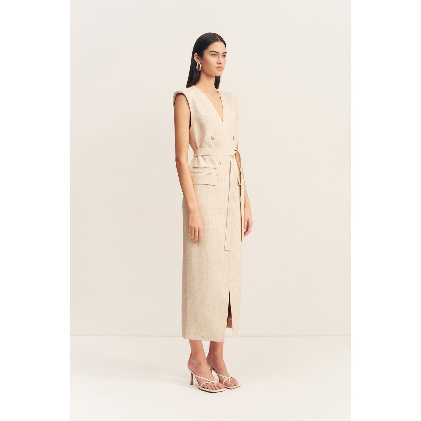 Newman Sleeveless Blazer Midi Dress