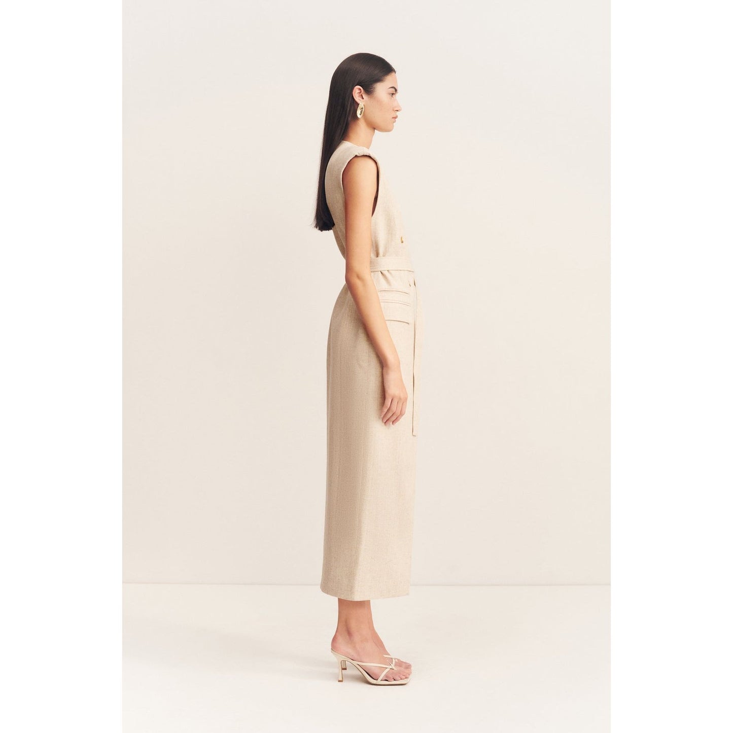 Newman Sleeveless Blazer Midi Dress