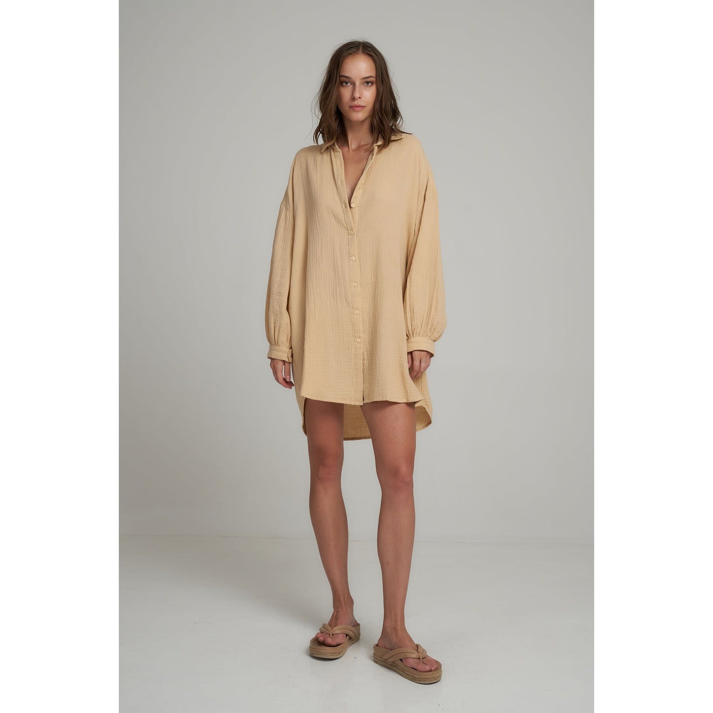 Apple Shirt Dress - Honey