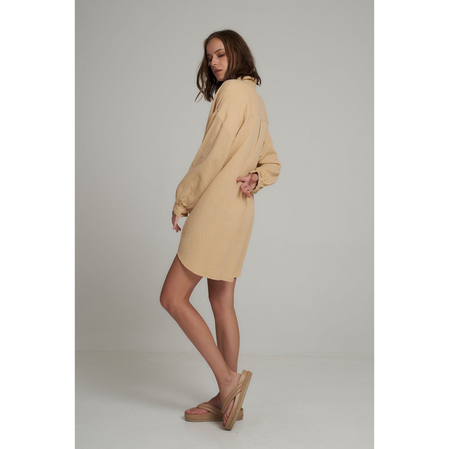 Apple Shirt Dress - Honey