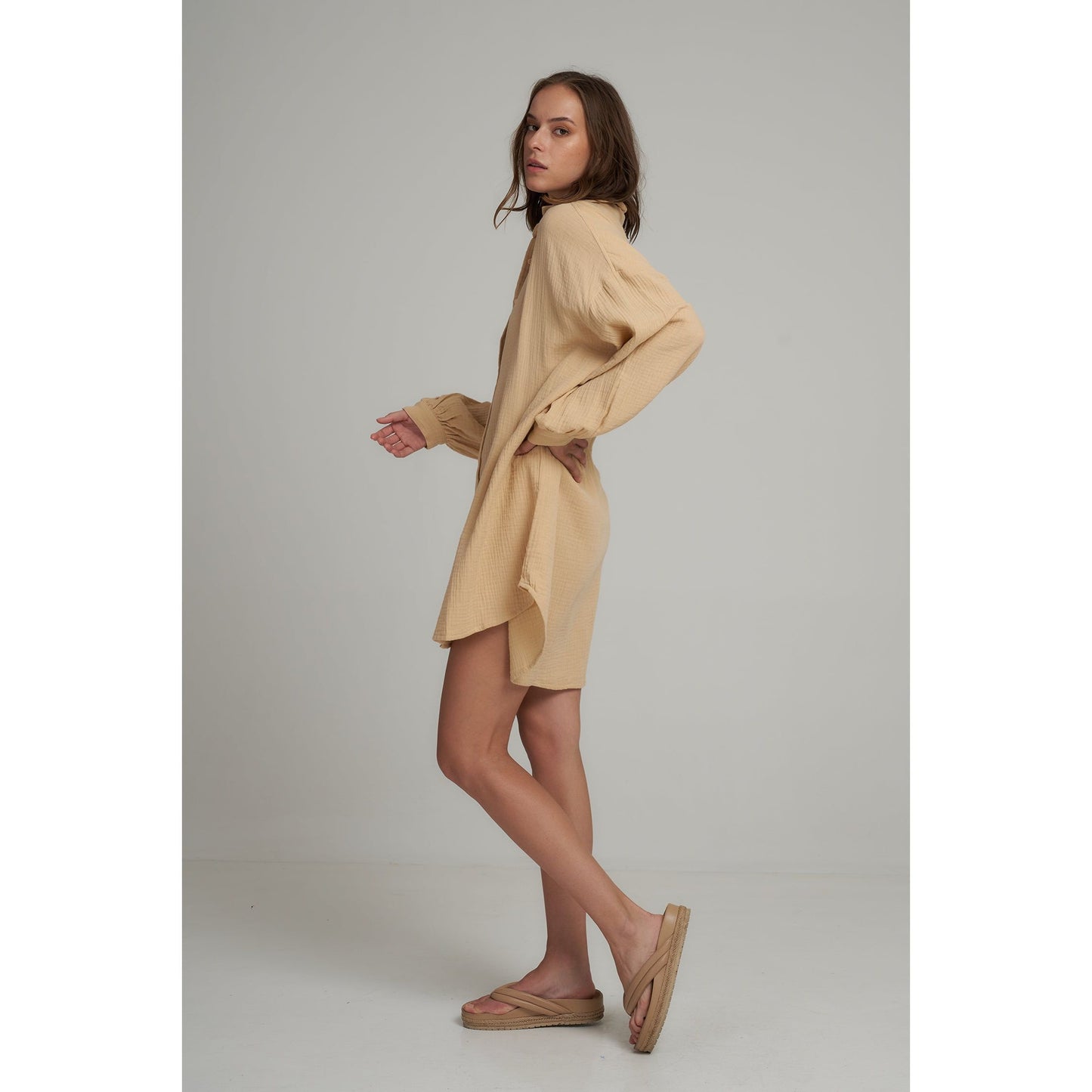 Apple Shirt Dress - Honey