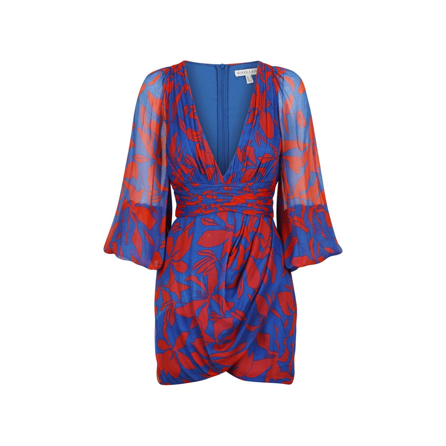 Flore Plunged Ruched Waist Mini Dress