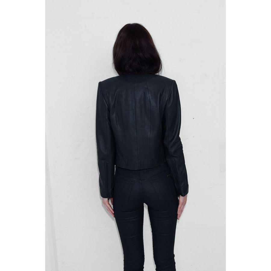 Cropped Leather Jacket