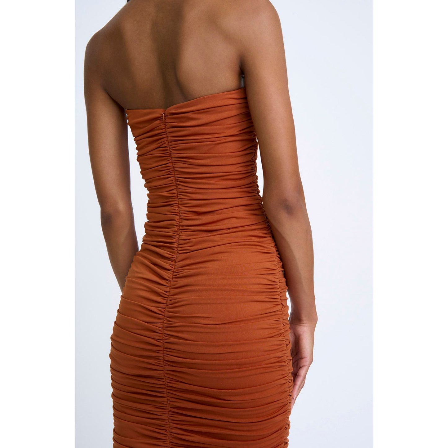 Gloria Gathered Strapless Midi Dress