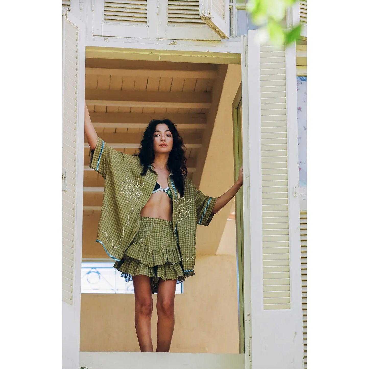 Hulia Check Fae Frill Skort