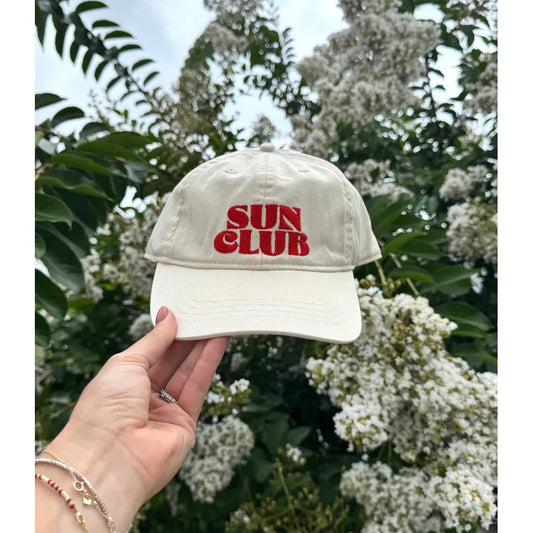 Sun Club Embroidered Cotton Cap - Creaming Soda