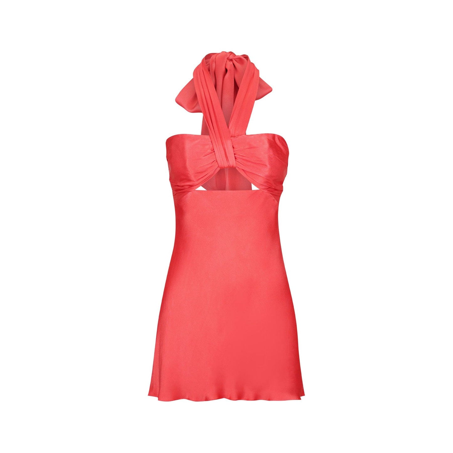 Lydie Ruched Halter Mini Dress