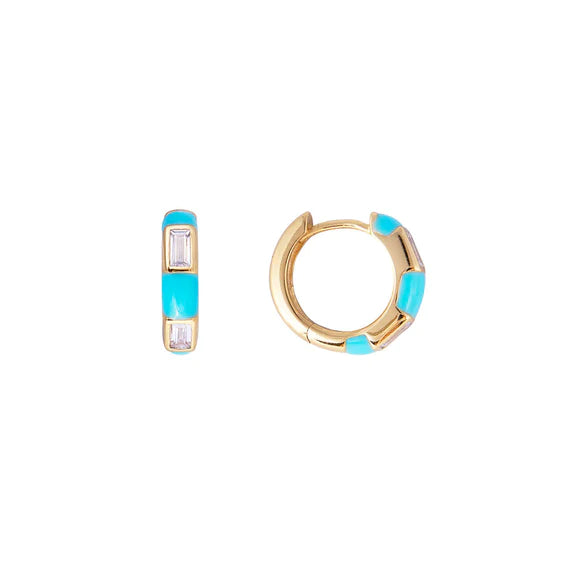 Turquoise Midi Hoops