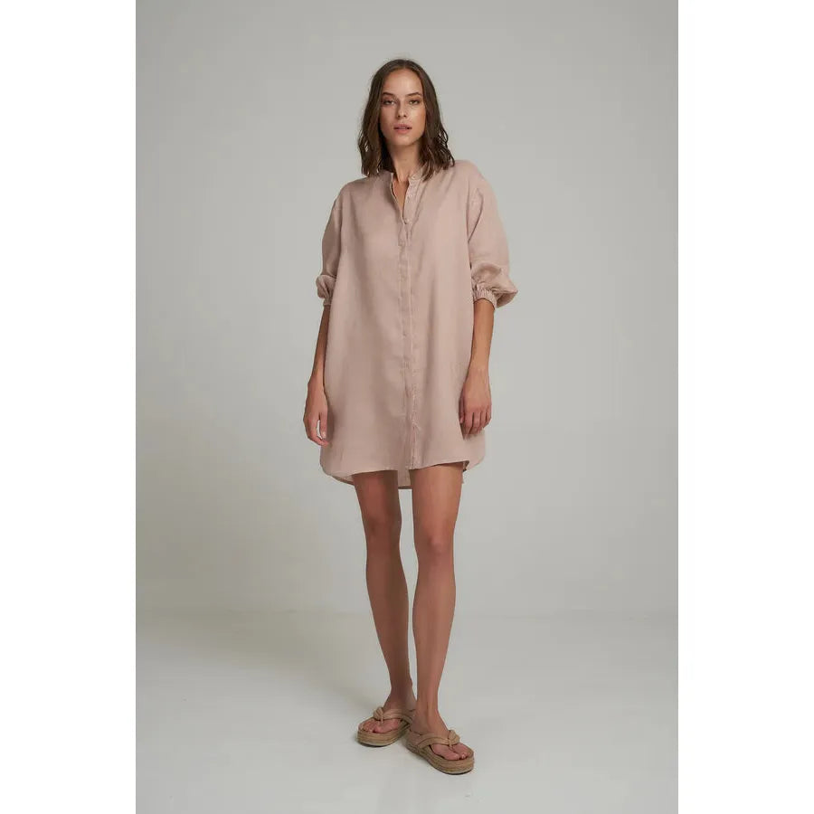 Marilyn Shirt Dress - Hibiscus
