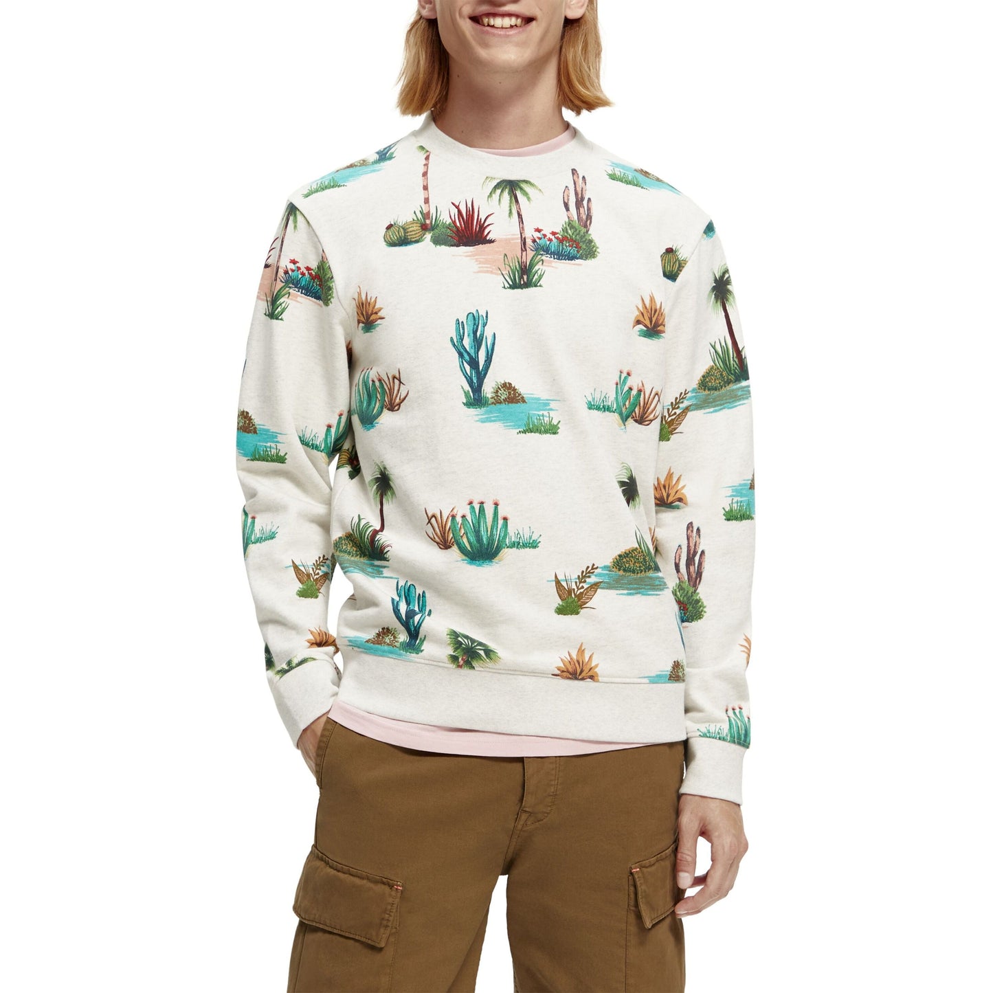 Printed Crew Sweater