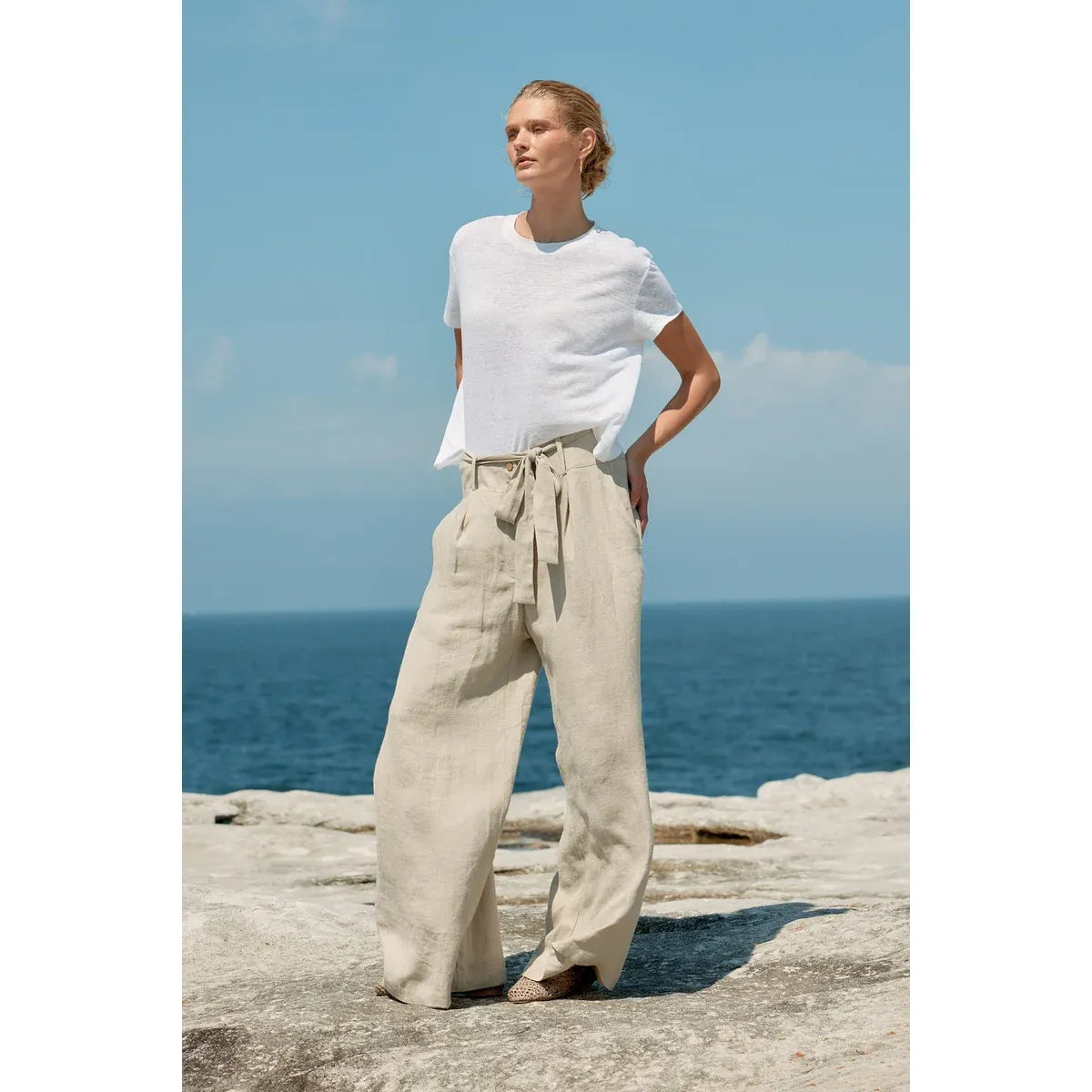 Baby Linen tee - White