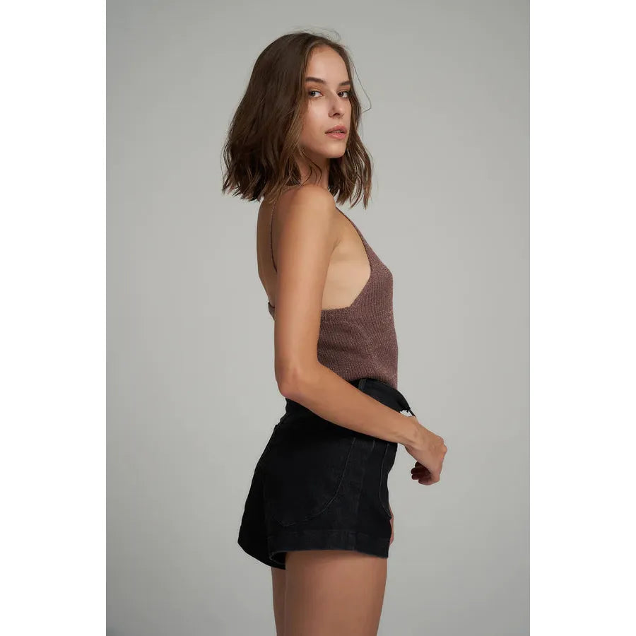 Vega Knit Singlet - Choc