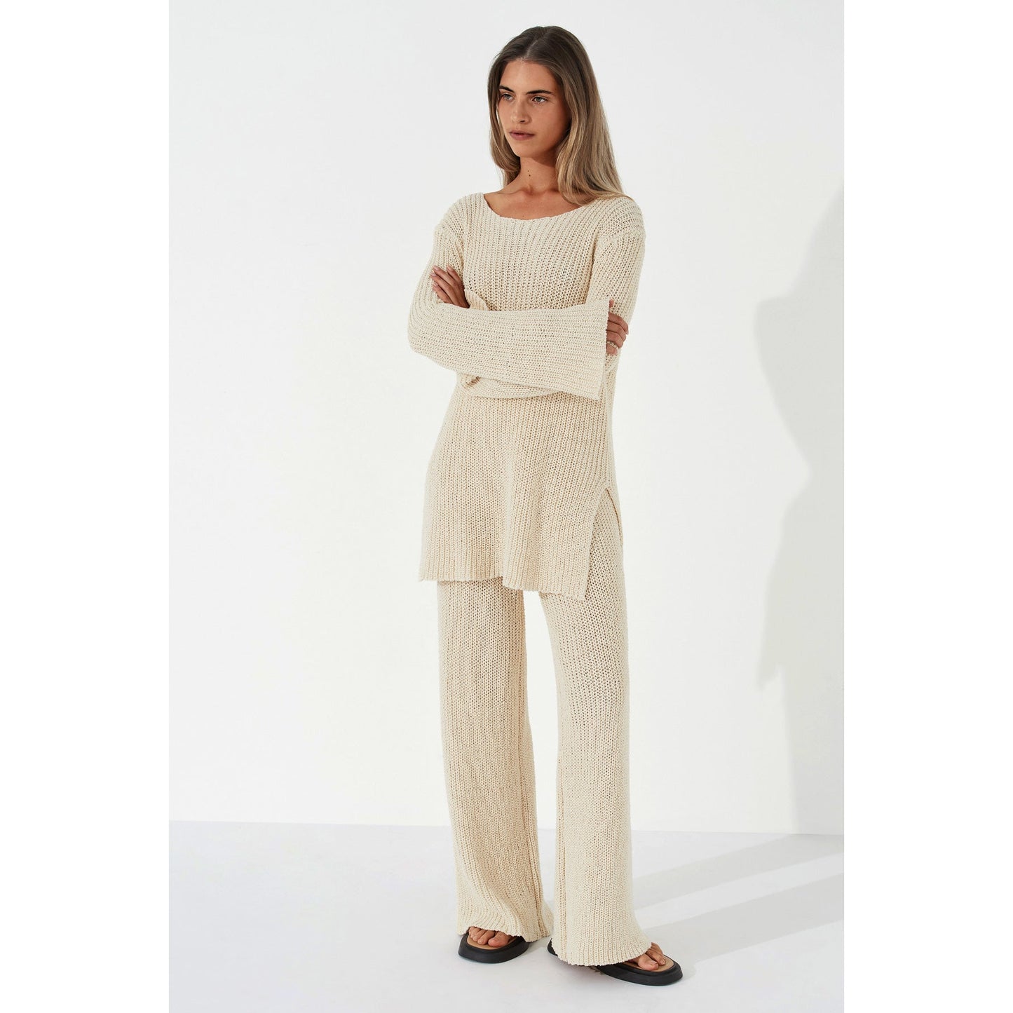 Stone Cotton Blend Knit Pant