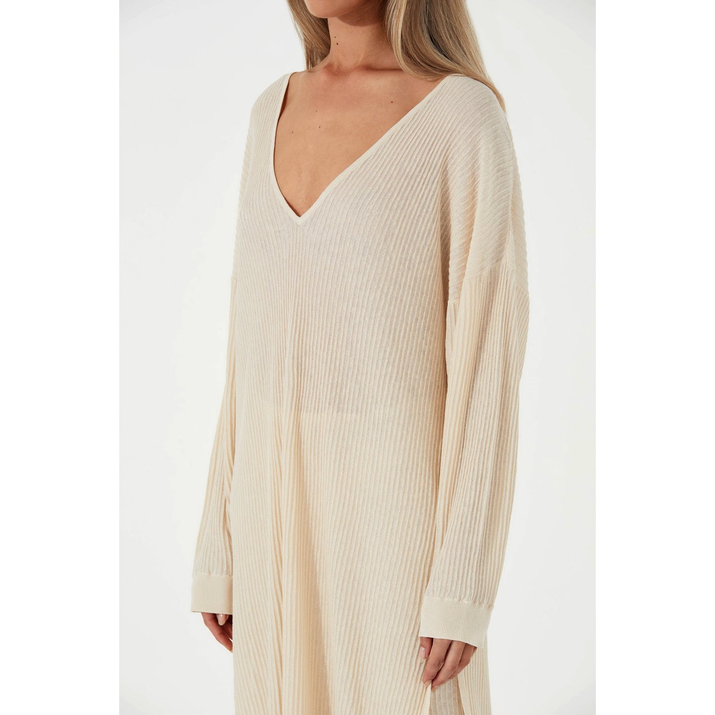 Stone Organic Linen Blend Knit Dress