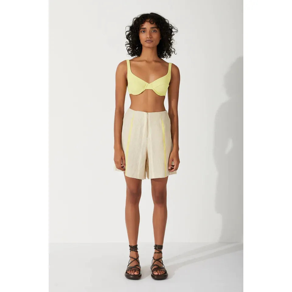 Citrus Stripe Linen Short