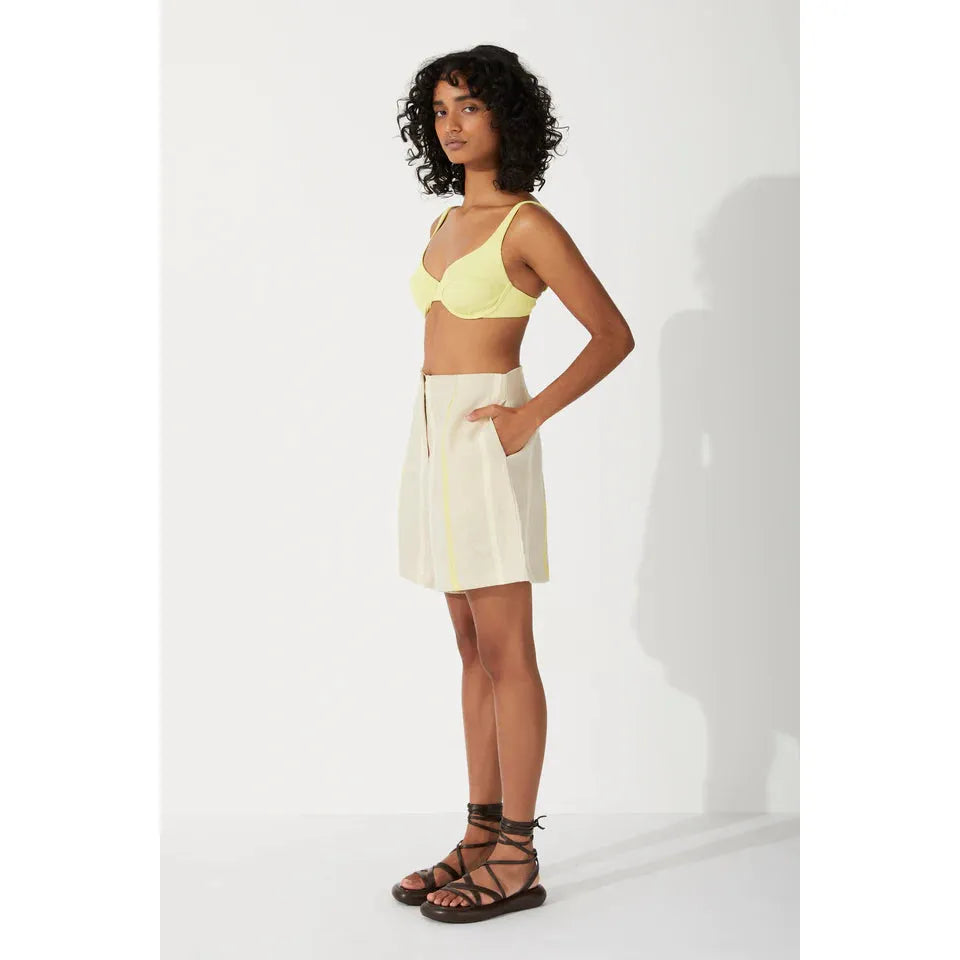 Citrus Stripe Linen Short