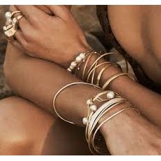 Multi Bangle set - silver