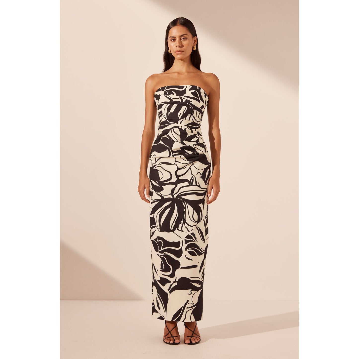 Azize Strapless Draped Maxi dress