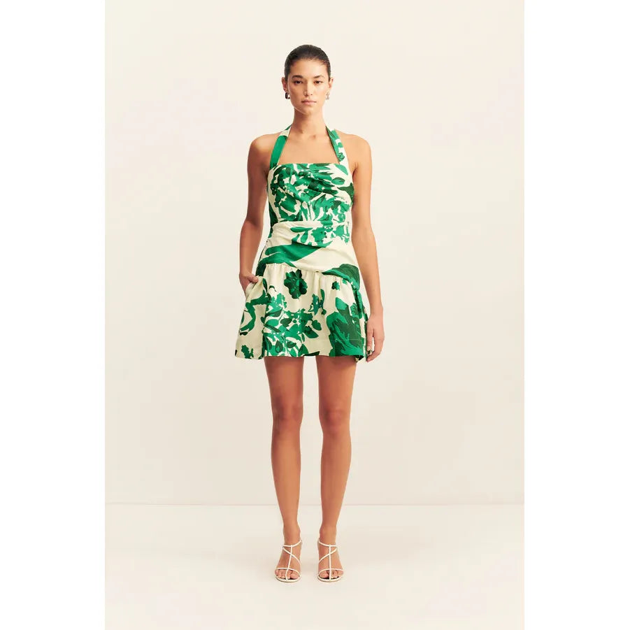 Joni Halter Draped Mini Dress