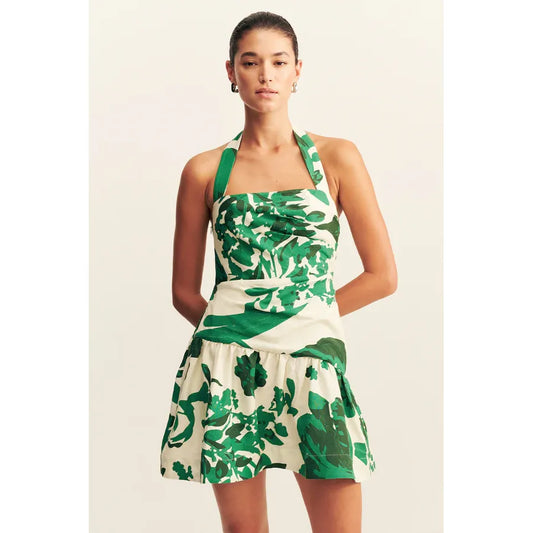 Joni Halter Draped Mini Dress