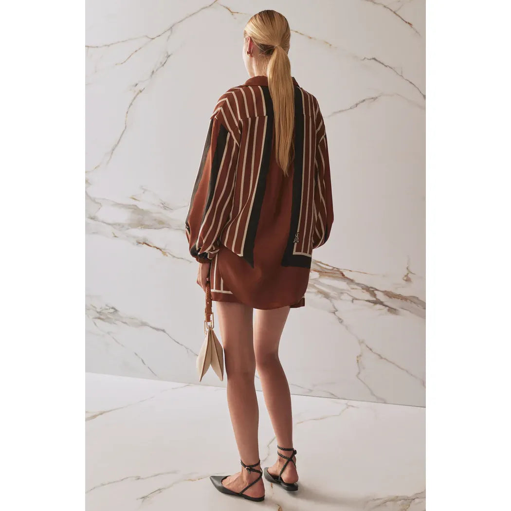 The Faye Shirt - Cherrywood Stripe