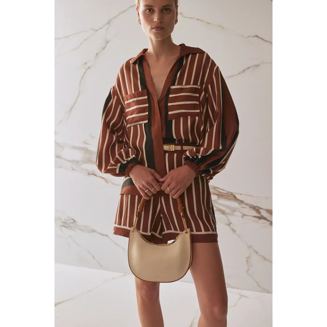 The Faye Shirt - Cherrywood Stripe