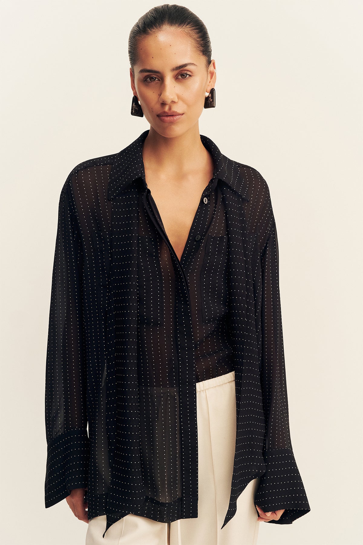 Irving Polka dot sheer shirt