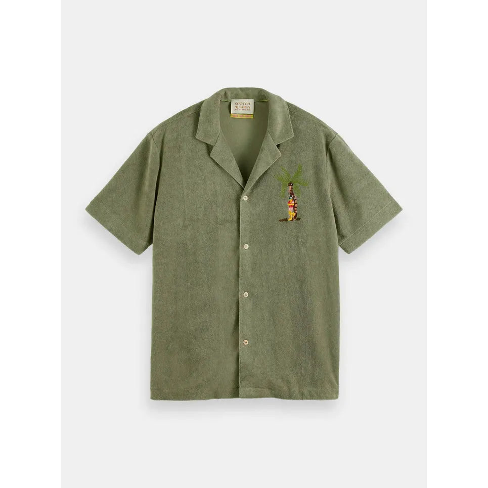 Towelling Shirt with Embroidery