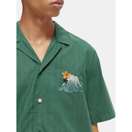 Short Sleeve Embroided Camp Shirt