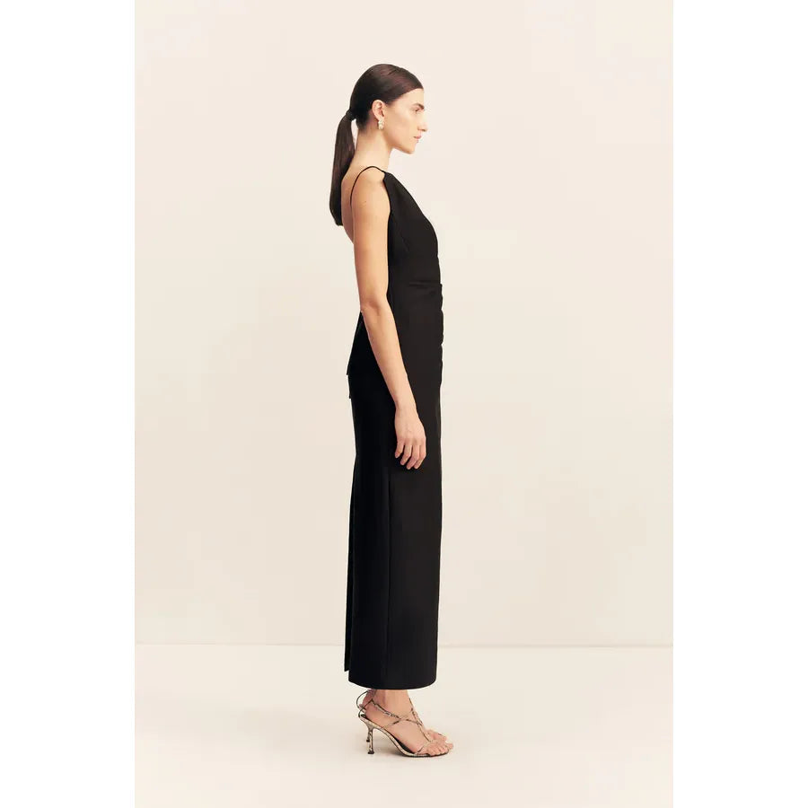 Otis Draped high neck midi dress