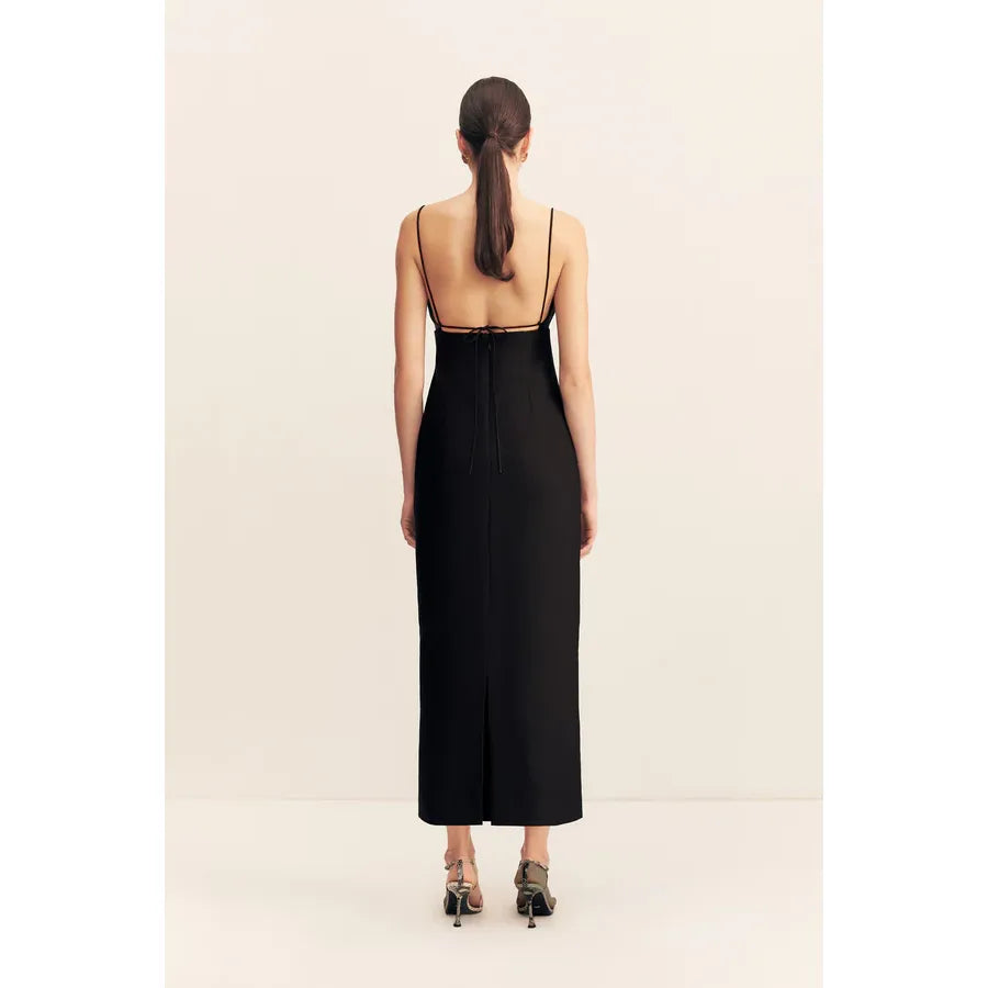 Otis Draped high neck midi dress