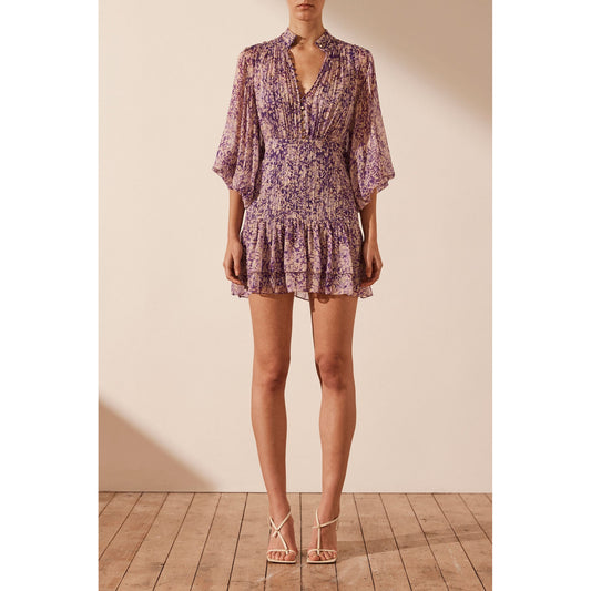 Aurier Button Up Ruched Mini dress