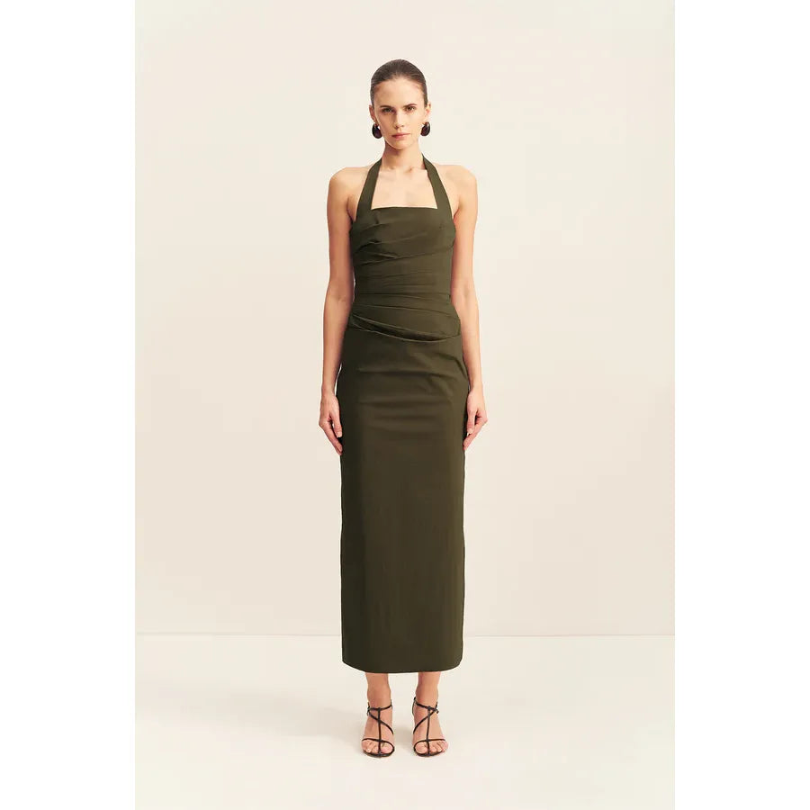Campbell Draped halter maxi dress