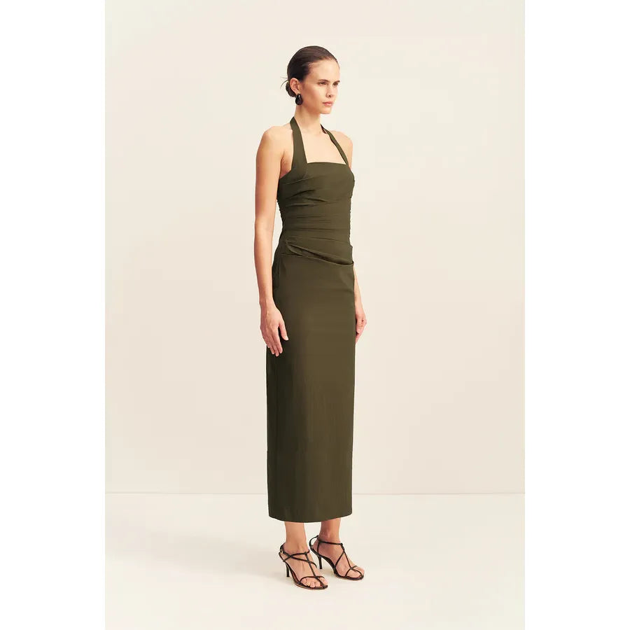Campbell Draped halter maxi dress