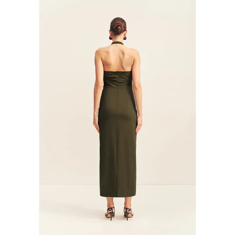 Campbell Draped halter maxi dress
