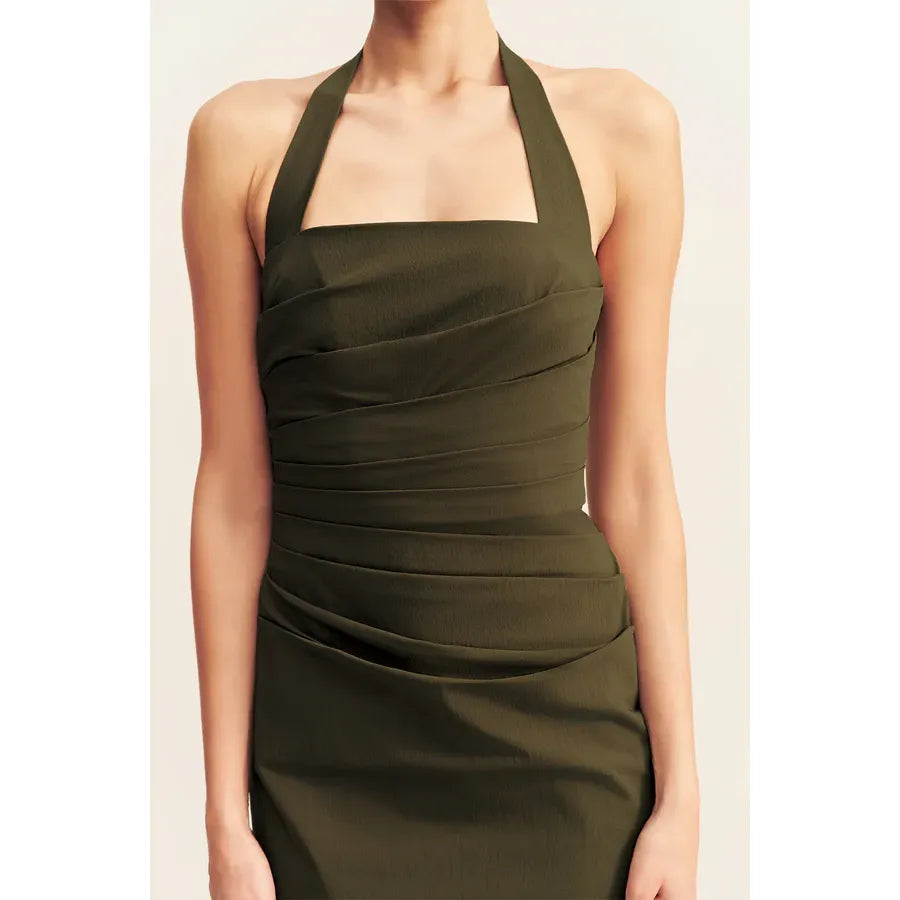 Campbell Draped halter maxi dress