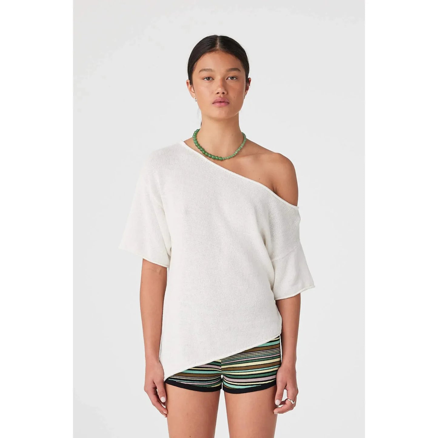 Alyia Asymetrical knit tee