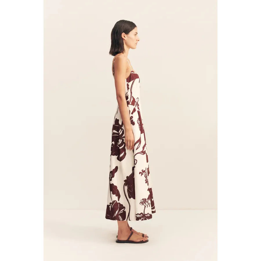 Emmet Square neck Panelled midi dress