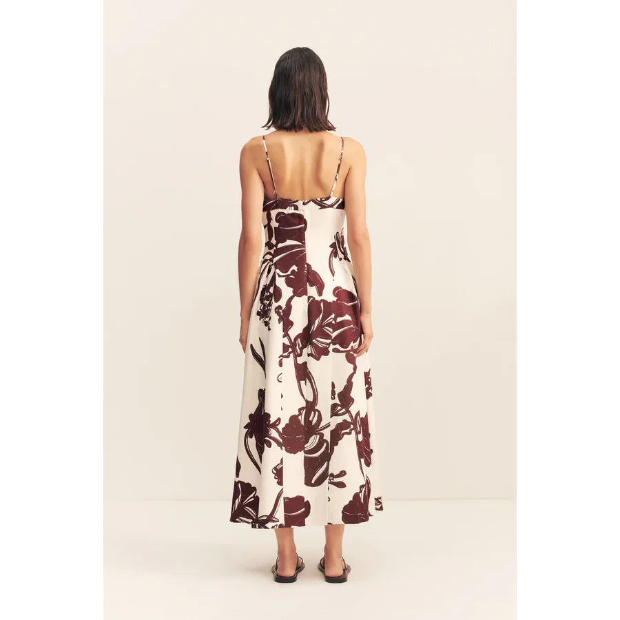 Emmet Square neck Panelled midi dress