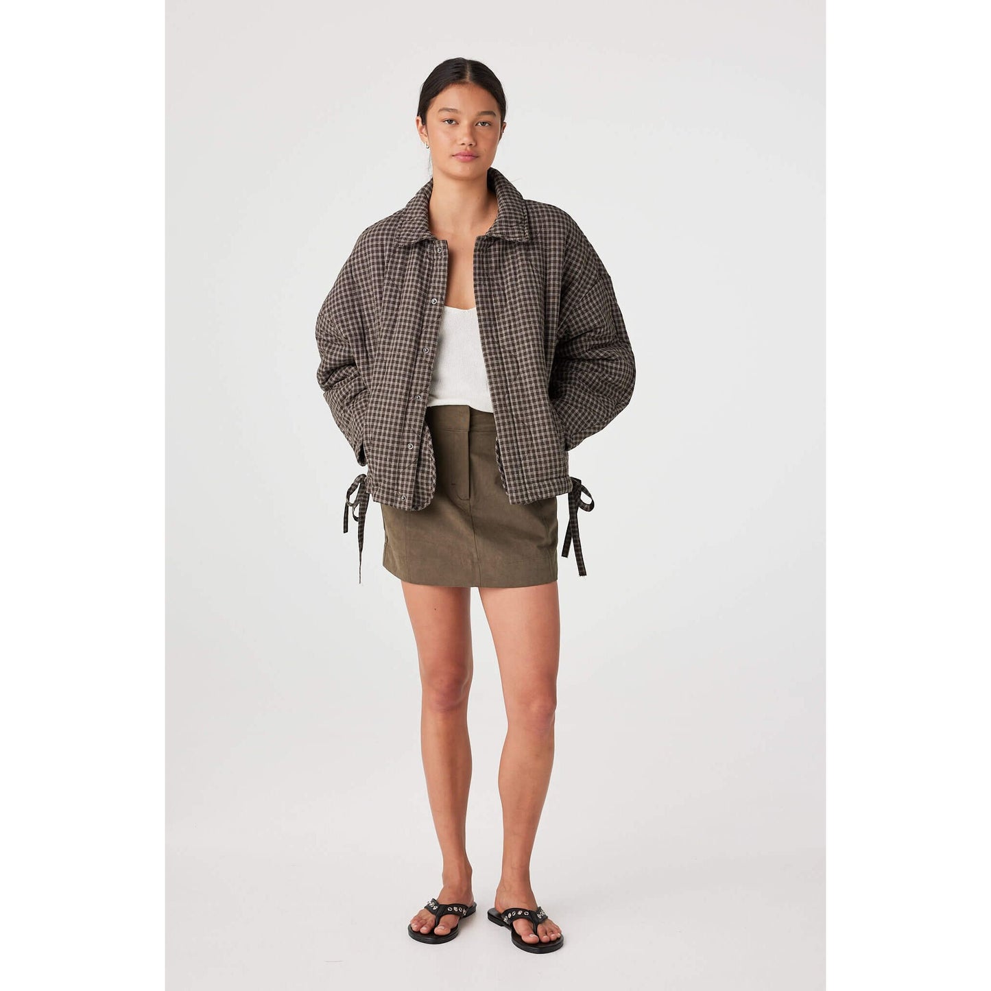 Matteo Jacket - espresso check PRE ORDER