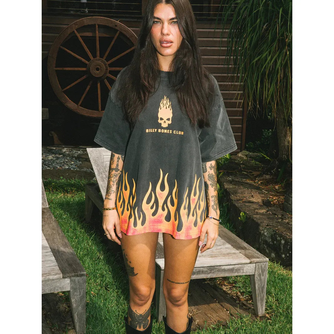 Burning Skull Boxy tee